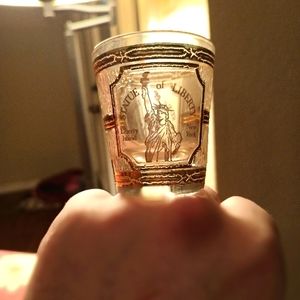 Vintage Statue of Liberty culver  gold accent souvenir shot glass